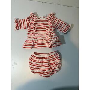 Janie and Jack orange striped outfit ruffles long sleeve shorts 0-3 month NWOT